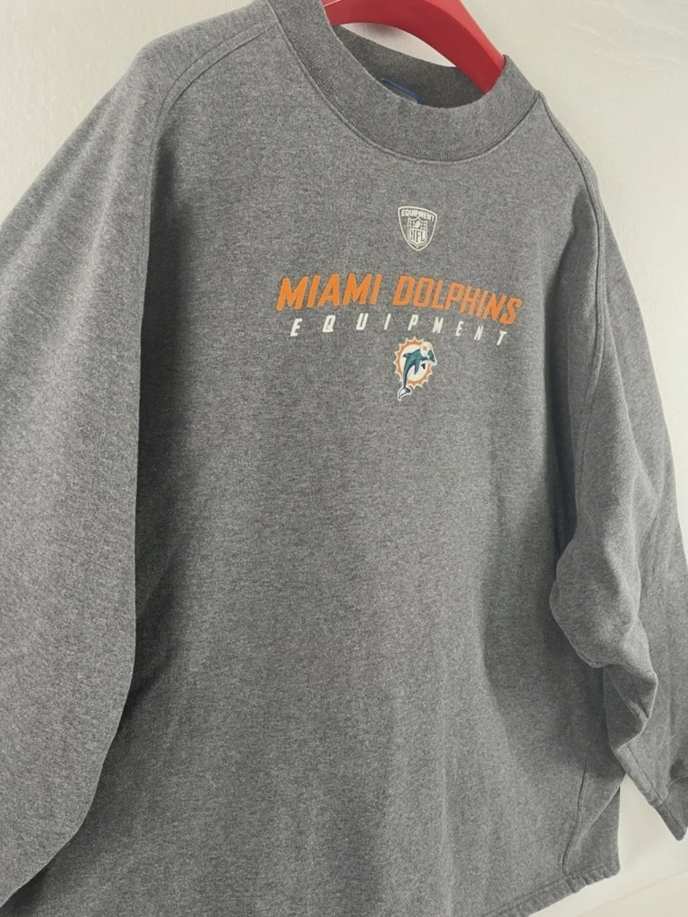 VTG Reebok NFL Equipment Miami Dolphins Player-Issued Practice Crewneck 4X #75